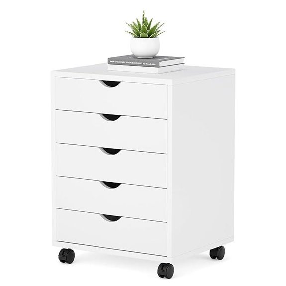 5-Drawer Mobile File Cabinet with Wheels