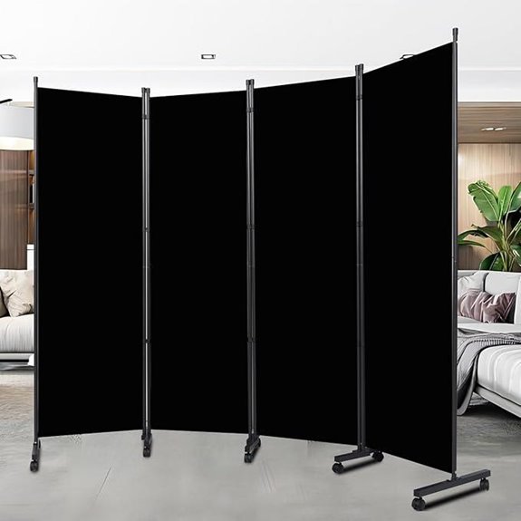 Portable 88 Room Divider with Wheels and Privacy Panels