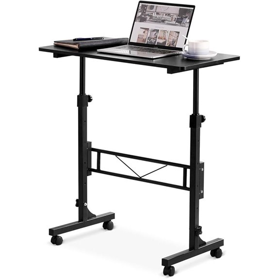 Adjustable Mobile Standing Desk with Wheels