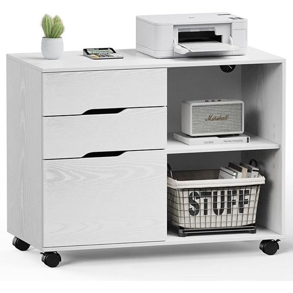 DUMOS 3-Drawer Lateral File Cabinet with Wheels