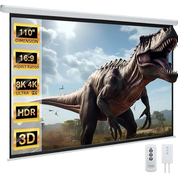 YODOLLA 110 Motorized 4K HD Retractable Projector Screen