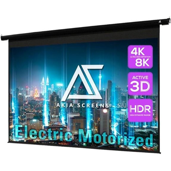 Akia 104 Motorized Electric Drop Down Projector Screen