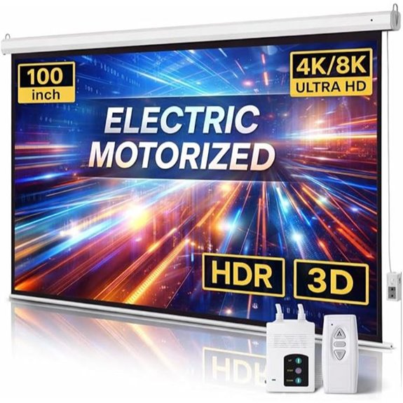 Motorized 100 Portable Projector Screen with Remote