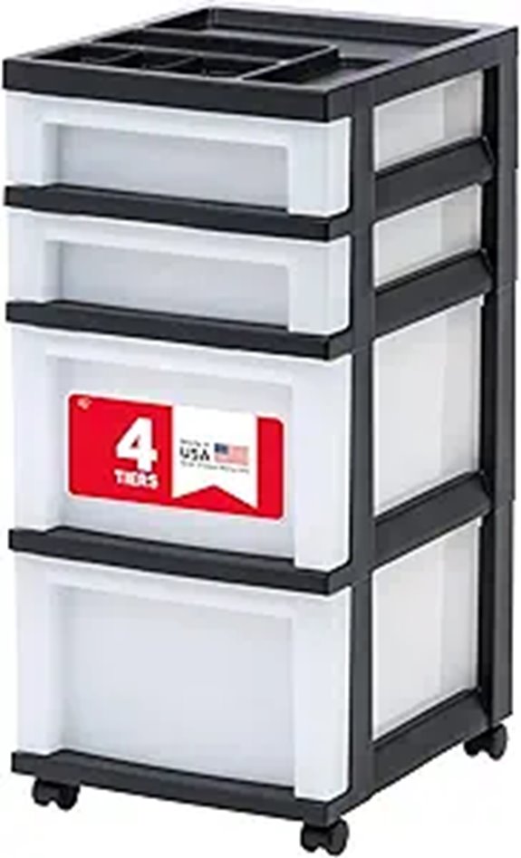 movable plastic storage cart