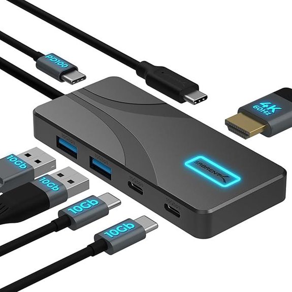 Sabrent 5-in-1 USB-C Hub with 4K HDMI and Power
