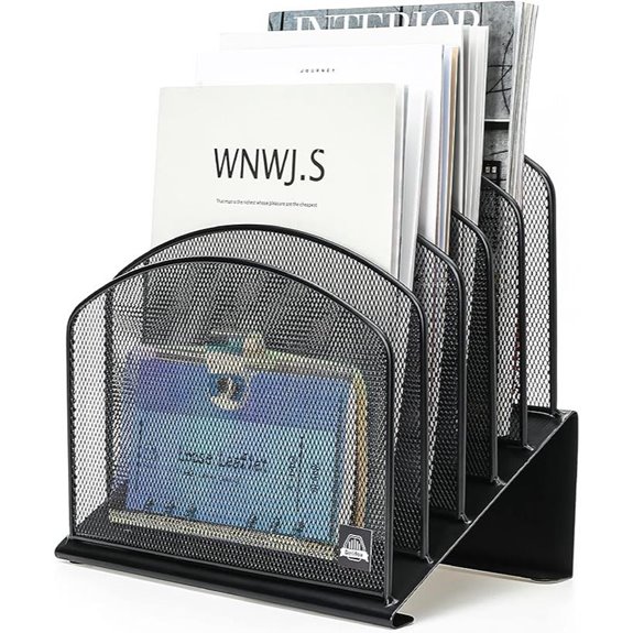 Inclined 5-Section Desk File Organizer Stand