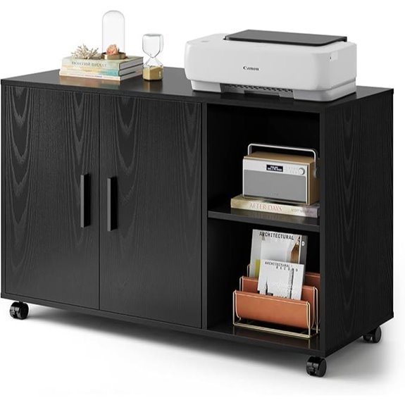 DEVAISE Office Storage Cabinet with Doors and Shelves
