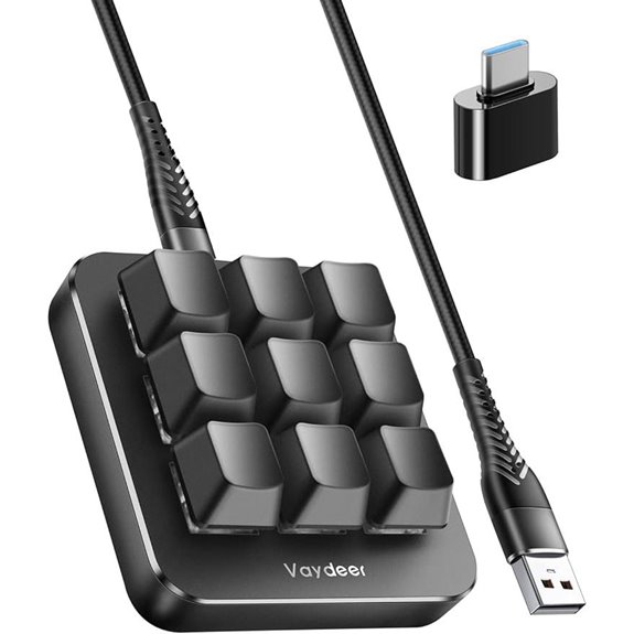 Vaydeer One-Handed Mechanical Keyboard with Programmable Keys