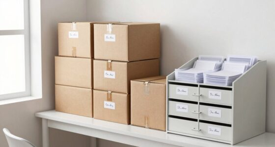 organize boxes and receipts