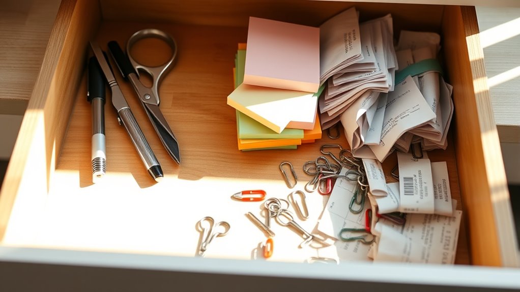 organize desk drawer regularly