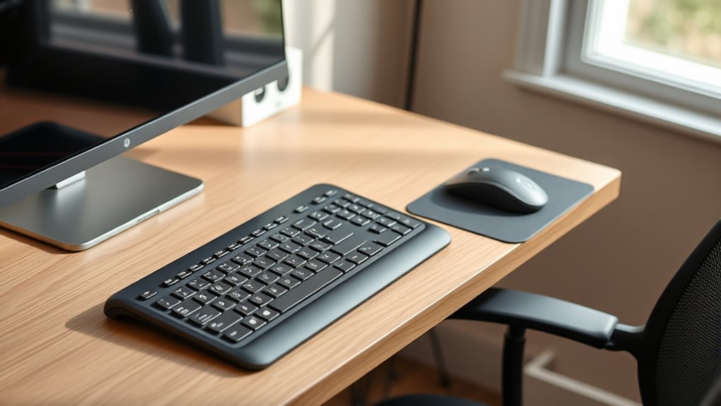 organize workspace for comfort