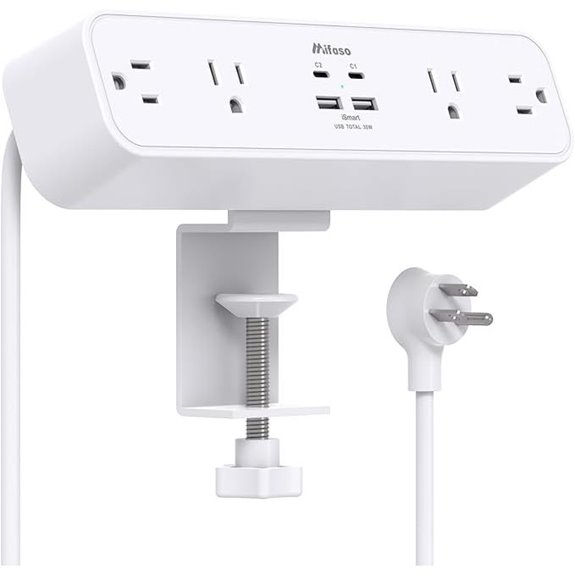 PD30W Desk Clamp Power Strip with USB Chargers