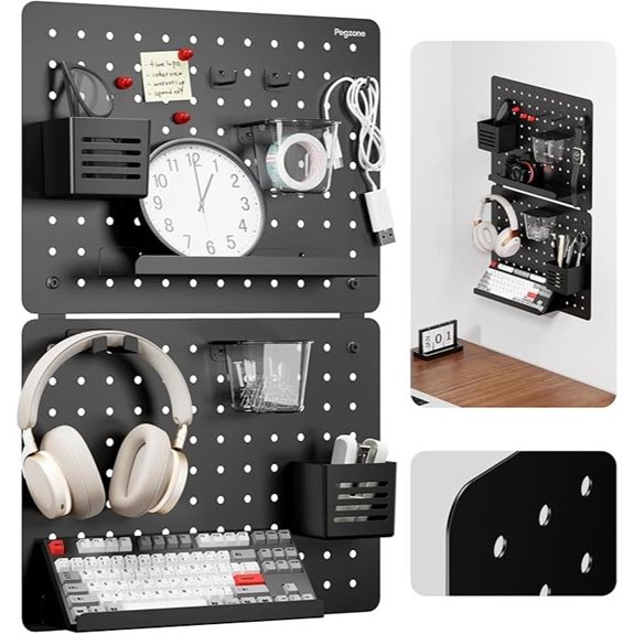 Pegboard Wall Organizer Kit with 13 Accessories