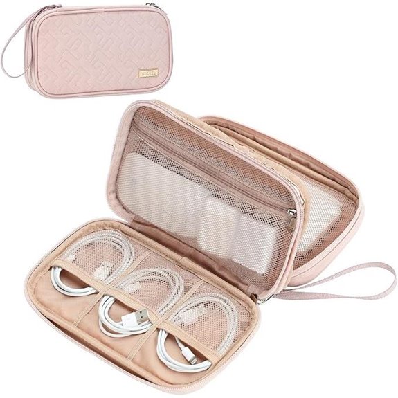 NISHEL Travel Cord Organizer Case (Medium Pink)