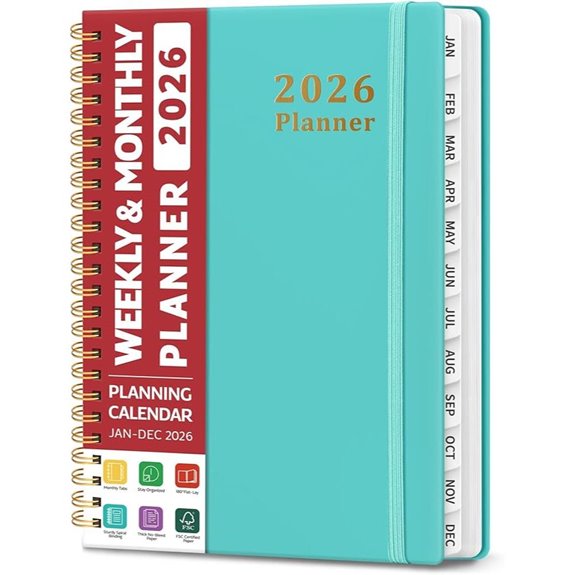 2026 Weekly & Monthly Planner with Tabs