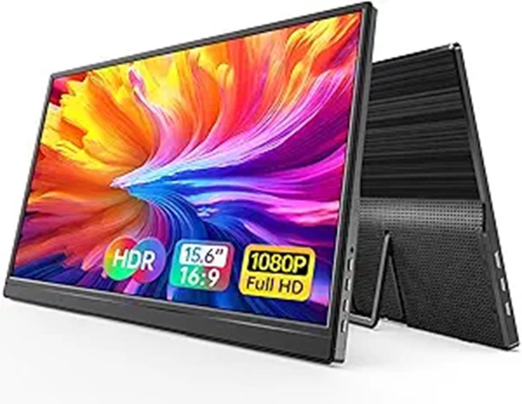 portable 1080p monitor with speakers
