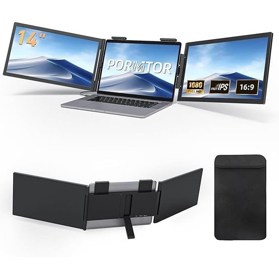 Portable 14 FHD Triple Monitor for Laptops