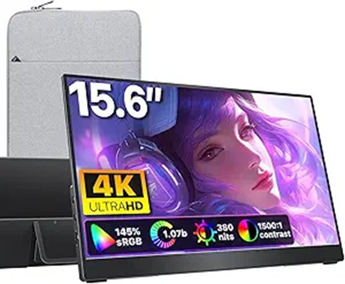 Cocopar 15.6 4K UHD Portable Monitor with Speakers