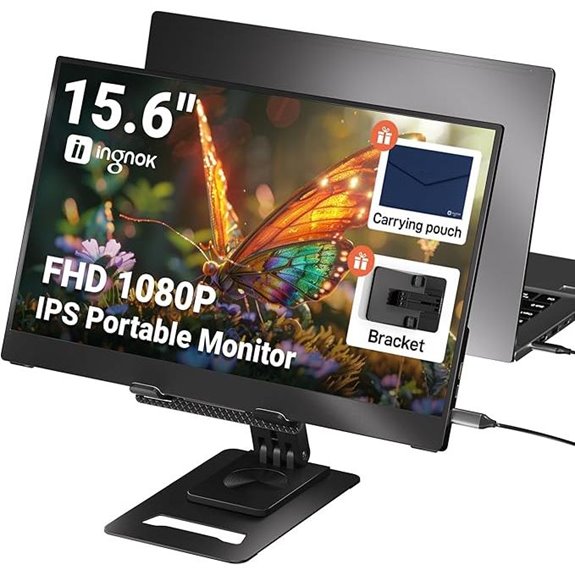 Ingnok Portable 15.6 FHD IPS Monitor with Stand