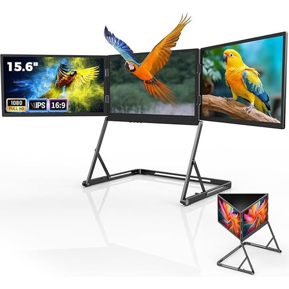 Portable 15.6 FHD Triple Monitor Laptop Extender