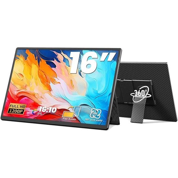 Portable 16.1 FHD Monitor with Rotating Stand