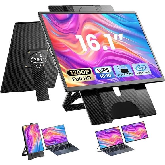 Portable 16.1 FHD Laptop Monitor with Stand