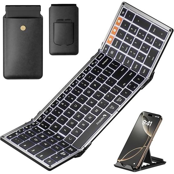 ProtoArc Foldable Backlit Bluetooth Keyboard for Travel