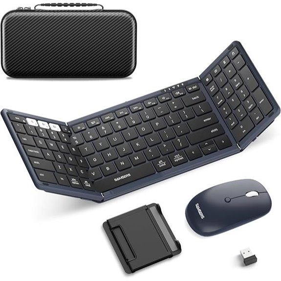 Samsers Foldable Bluetooth Keyboard & Wireless Mouse Combo