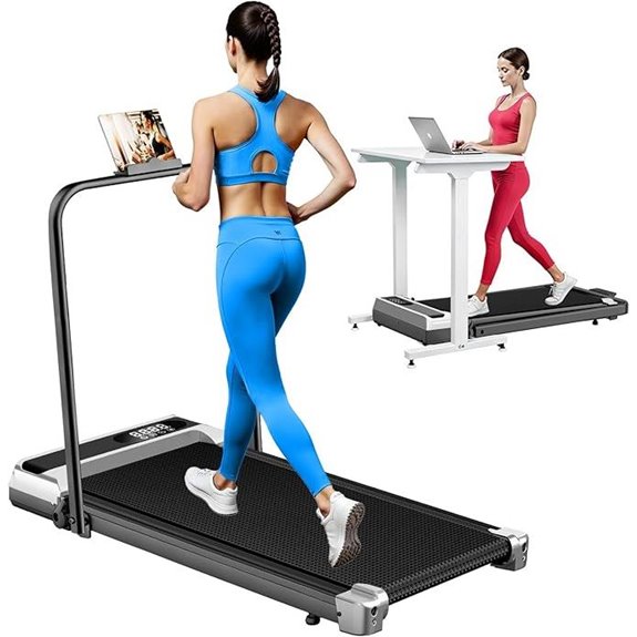 Walking Pad Treadmill with Handle Portable Folding Remote