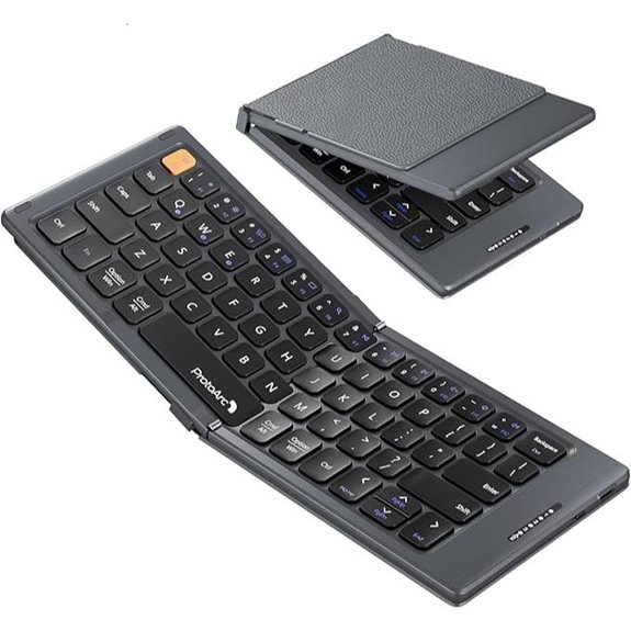 ProtoArc Foldable Bluetooth Keyboard with Leather Cover