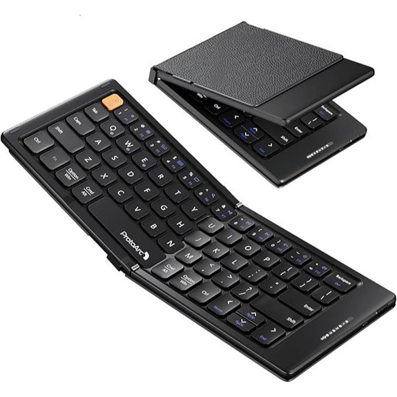 ProtoArc Foldable Bluetooth Keyboard with Leather Cover