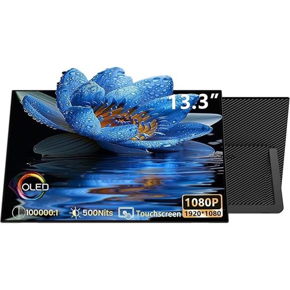 OLED 13.3 Portable Touchscreen Monitor with Speakers