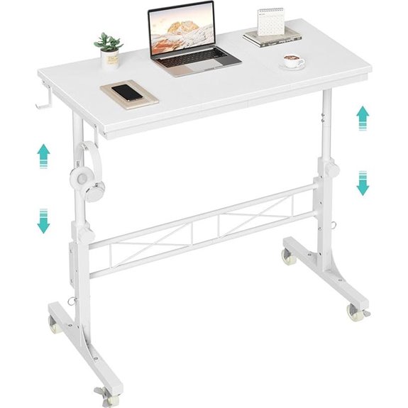 Portable White Treadmill & Laptop Desk Stand