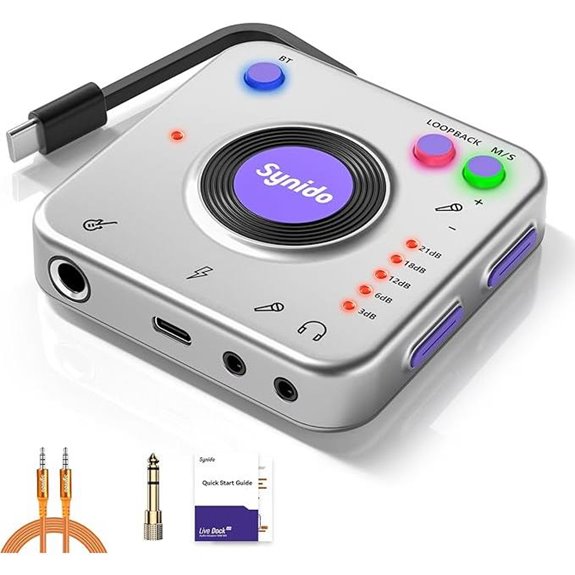 Synido Portable Guitar Audio Interface with USB-C