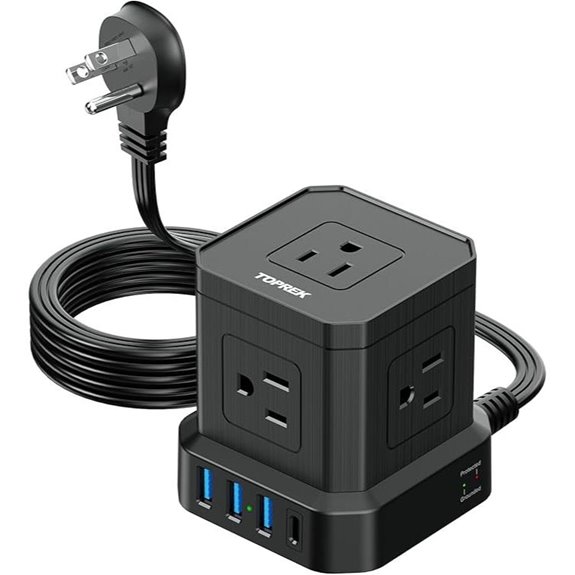 TOPREK Power Strip with USB and Surge Protection