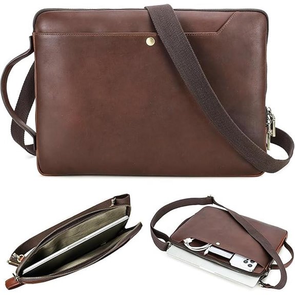 Top Grain Leather 14.2 Slim Laptop Bag Case