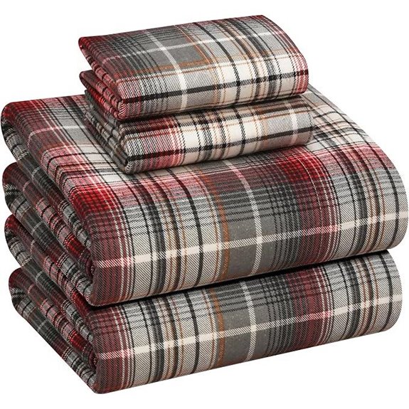 RUVANTI Queen Flannel Sheets Set 100% Cotton