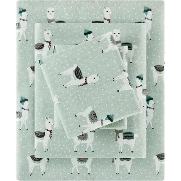 True North Flannel Sheets Queen Llama Print 4-Piece