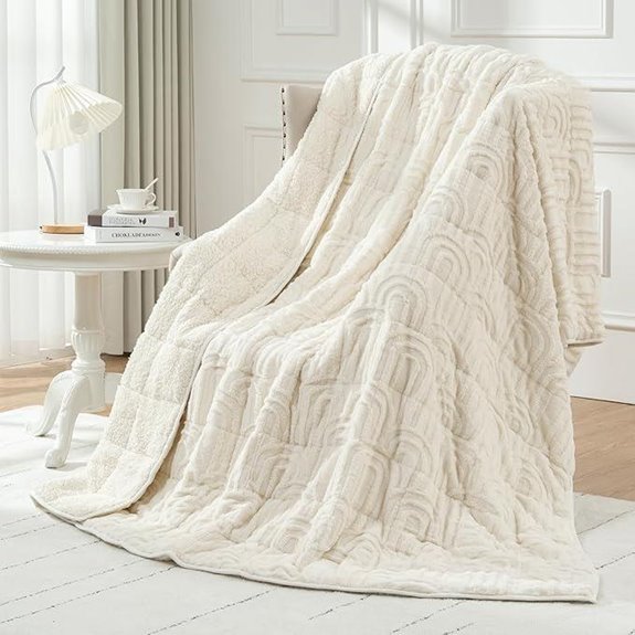 queen sized cream weighted blanket