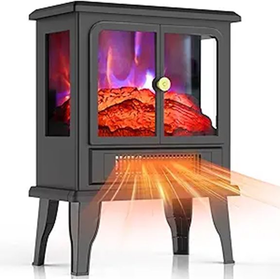 Electric Fireplace Heater with Realistic Flame Effect