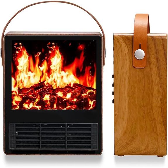Electric Fireplace Heater with Realistic Flame and Safety