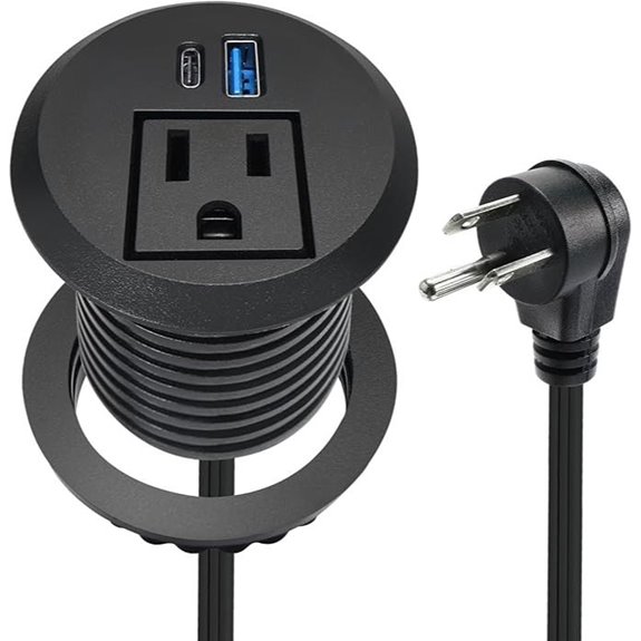 20W USB-C Recessed Power Grommet with Extension Cord