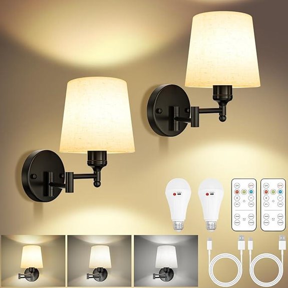 Frideko Rechargeable Wall Sconces Set with Remote