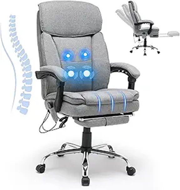 Homrest Reclining Office Chair with Massage and Footrest