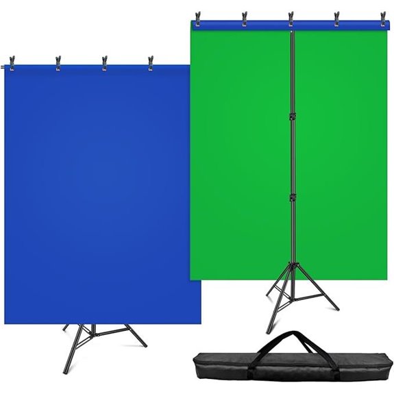 HEMMOTOP Reversible Blue/Green Screen Backdrop Kit