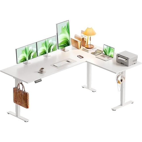 Casaottima Reversible Electric L-Shaped Standing Desk