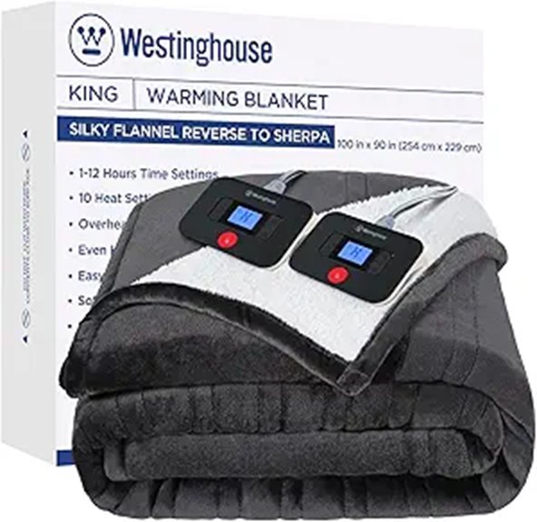 reversible heated blanket ten levels