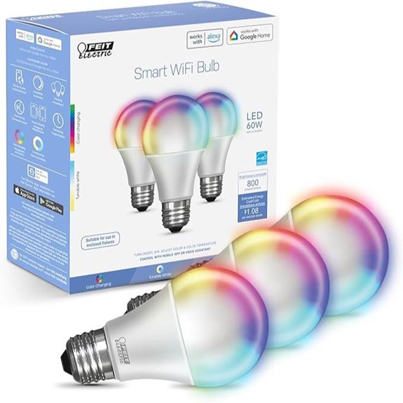 Feit RGBW Color Changing Wi-Fi Light Bulbs (3-Pack)