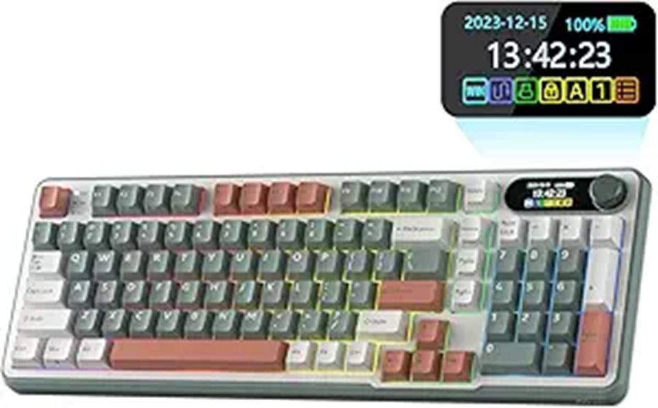 RK Royal Kludge S98 Mechanical Keyboard with Smart Display