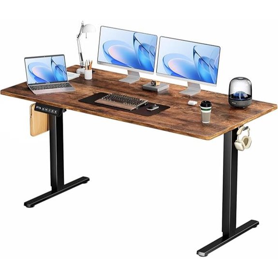 Smug Electric Standing Desk 63-Inch Rustic Brown